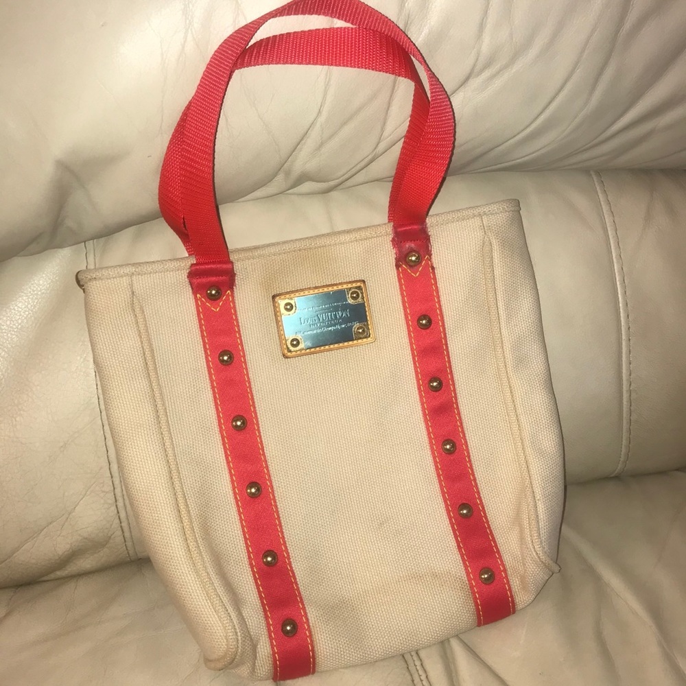 Louis Vuitton Inventeur Cabas MM beige x red bag